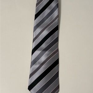 Sophisticated Black and Gray Striped Tie